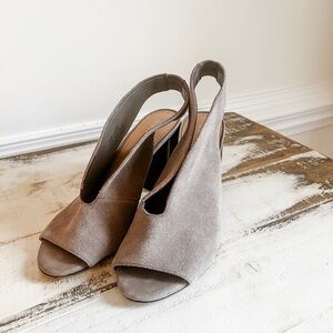 Gibson Latimer Taupe Suede Slingback Heels